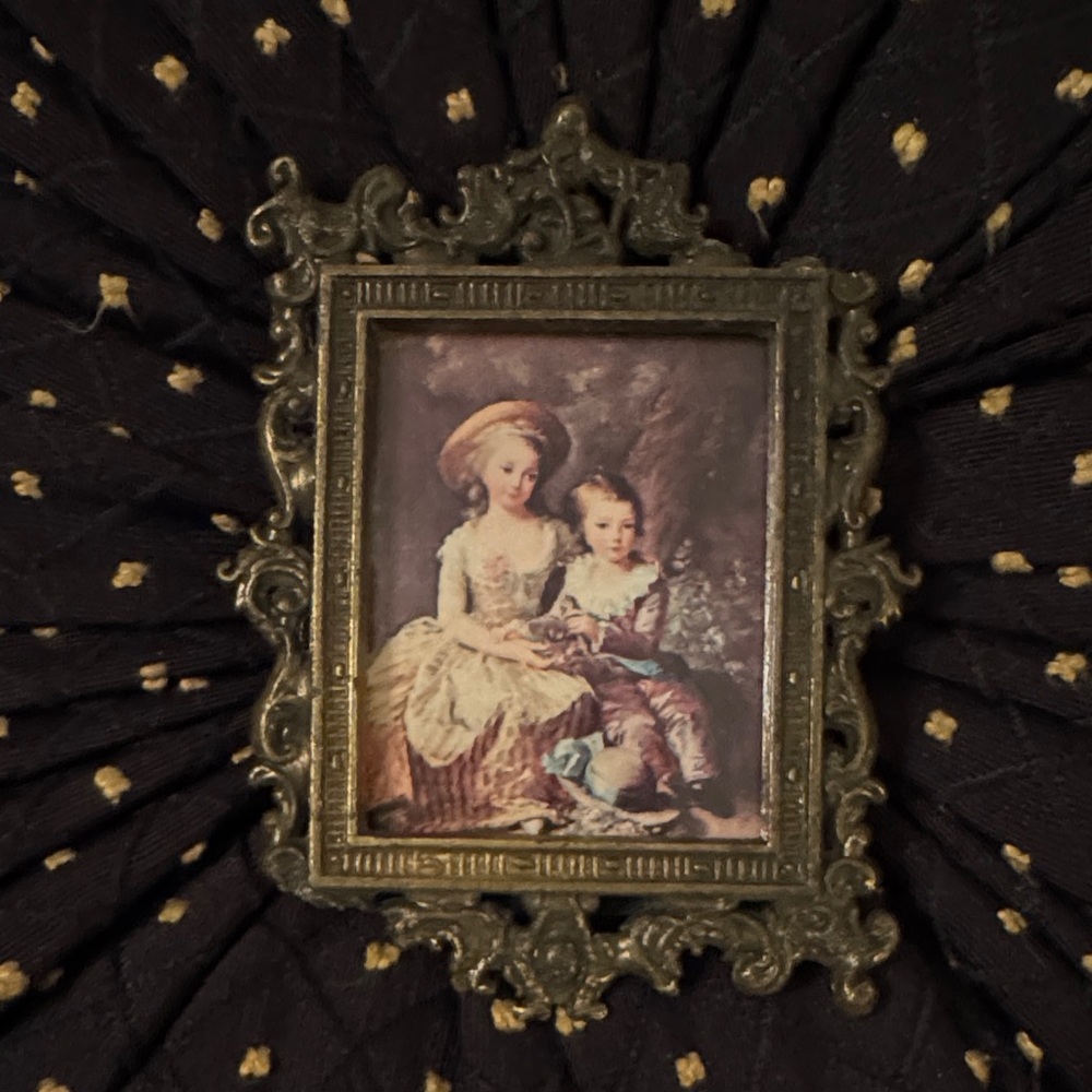 Ornate Antique Brass Frame - Baroque Portrait - Miniature Portrait
